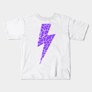 purple cow print lightning bolt Kids T-Shirt